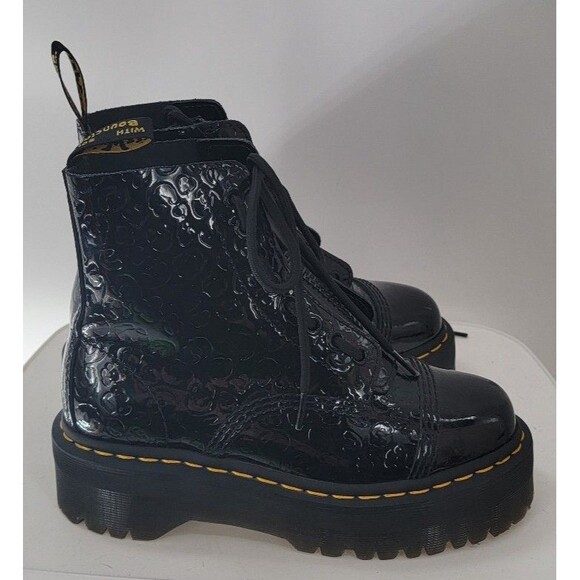 Dr Martens Sinclair Leopard Emboss Patent Leather Platform...